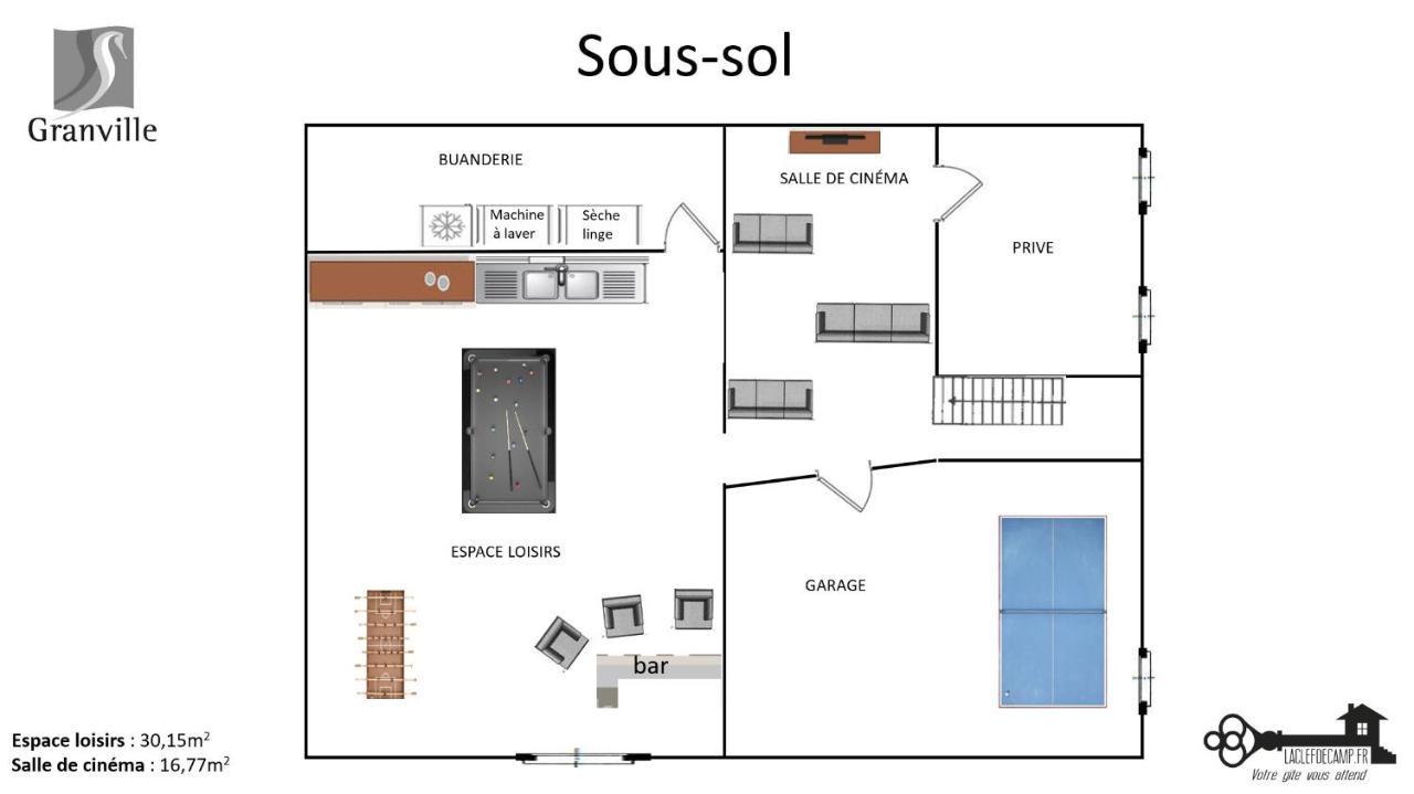 غرانفيل Les Roches Grises, Luxueuse Villa Face Mer, 4Etoiles, Spa Et Jardin Panoramique, Societe La Clef Decamp المظهر الخارجي الصورة