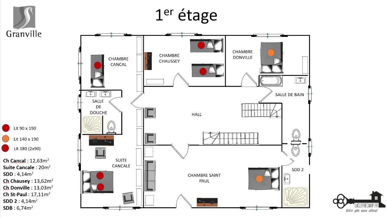 غرانفيل Les Roches Grises, Luxueuse Villa Face Mer, 4Etoiles, Spa Et Jardin Panoramique, Societe La Clef Decamp المظهر الخارجي الصورة